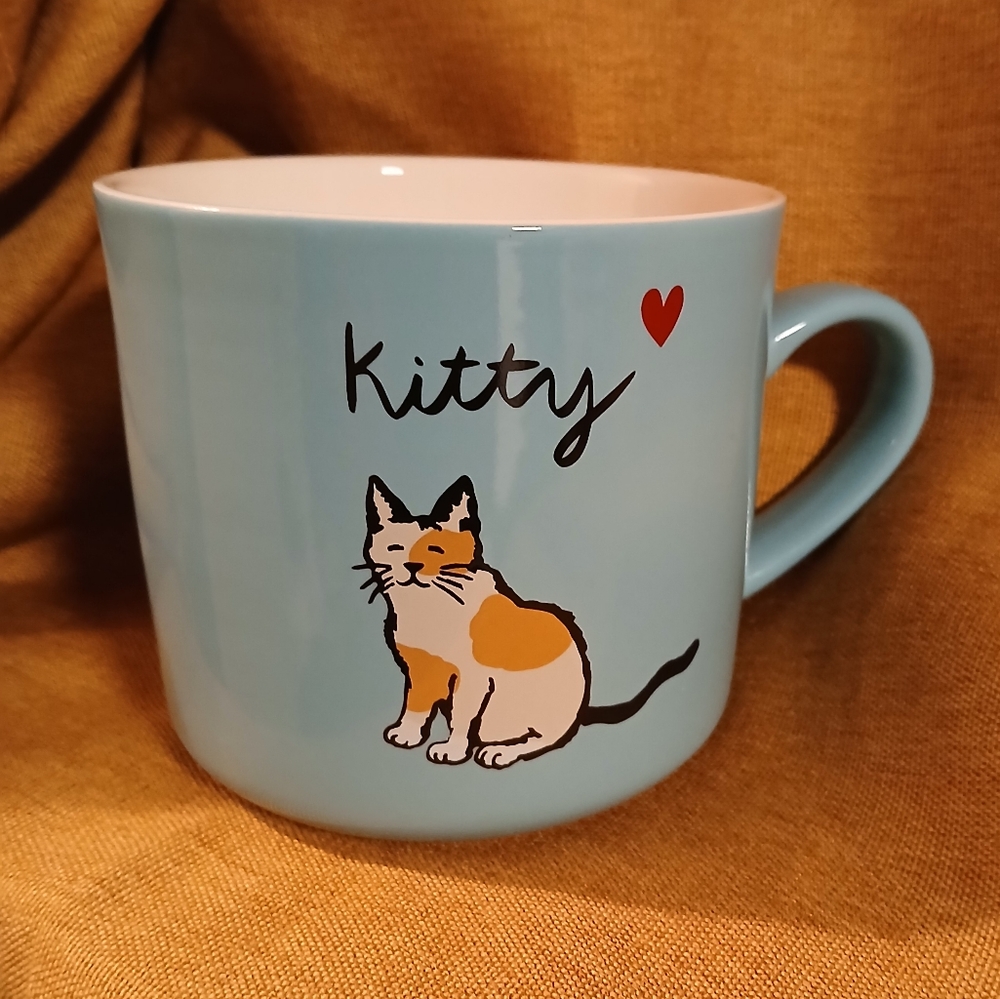Opalhouse "Kitty Red Heart" Blue Mug (022525A)